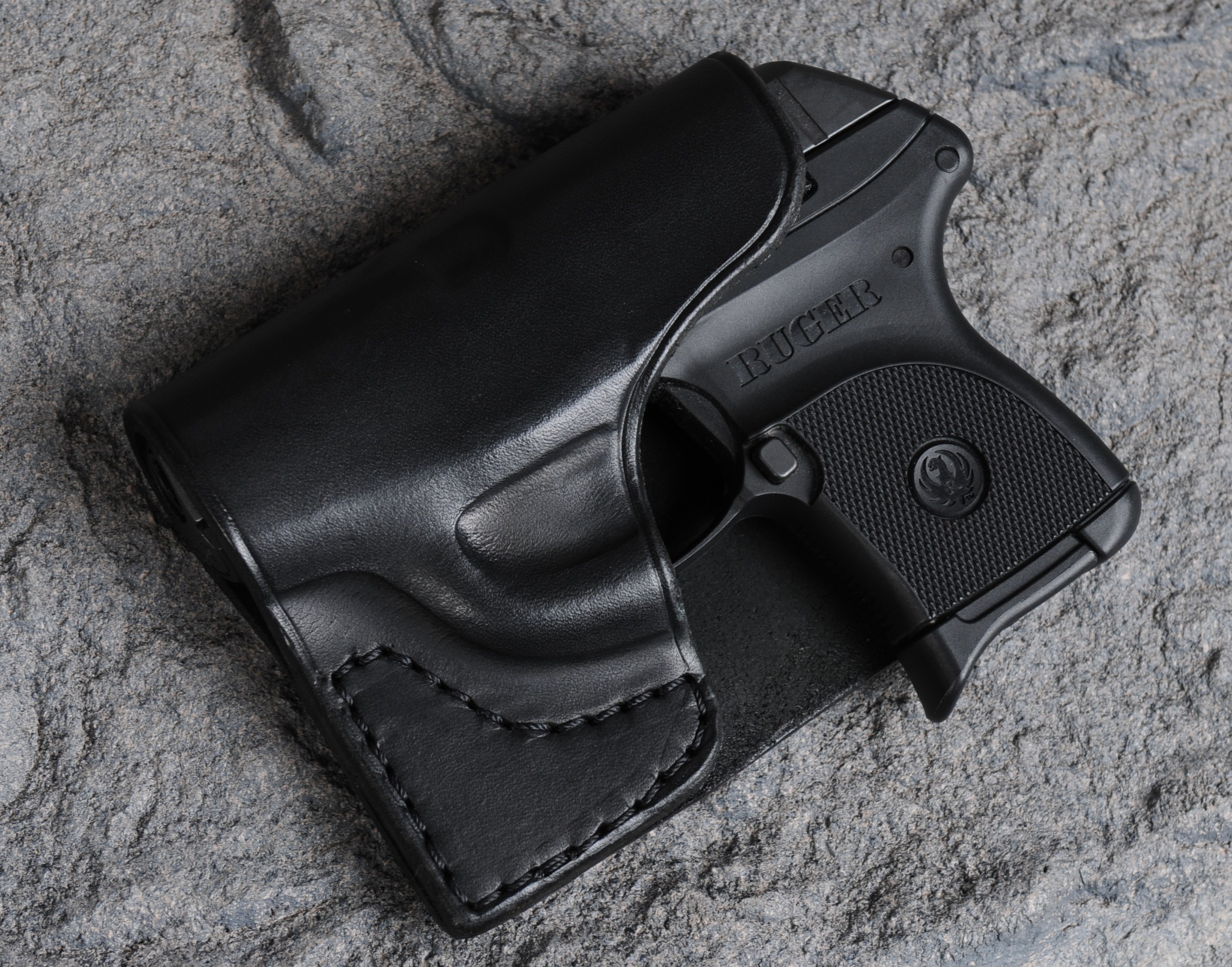 Pocket Holster Fits Ruger Max-9 Wallet Shoot Thru Brown Leather 